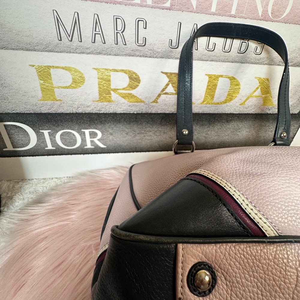 Coach Pink and Navy Satchel with Structured Design - Picture 17 of 17